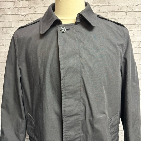 DSCP Quarterdeck Collection Mens Trench Coat Size 40S Removeable Liner Black - Picture 2 of 13